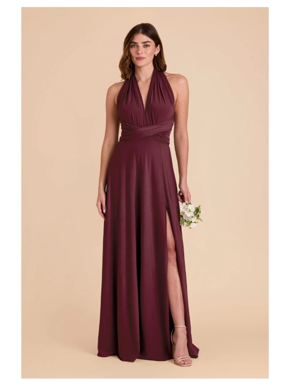 Birdy Grey Willow Dress Luxe Stretch Knit Cabernet M- Hemmed